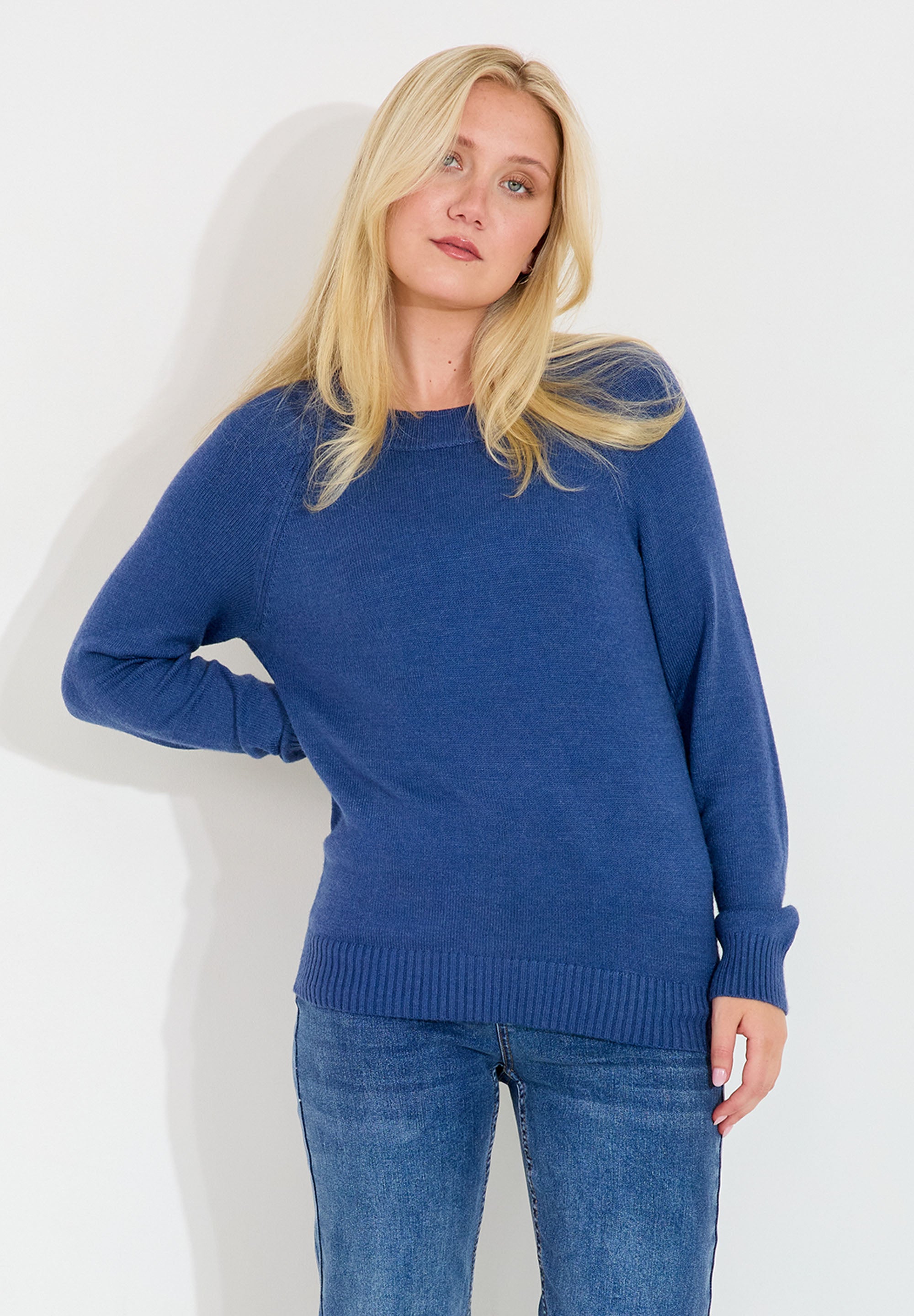 Tröja O-neck - Denim Blue