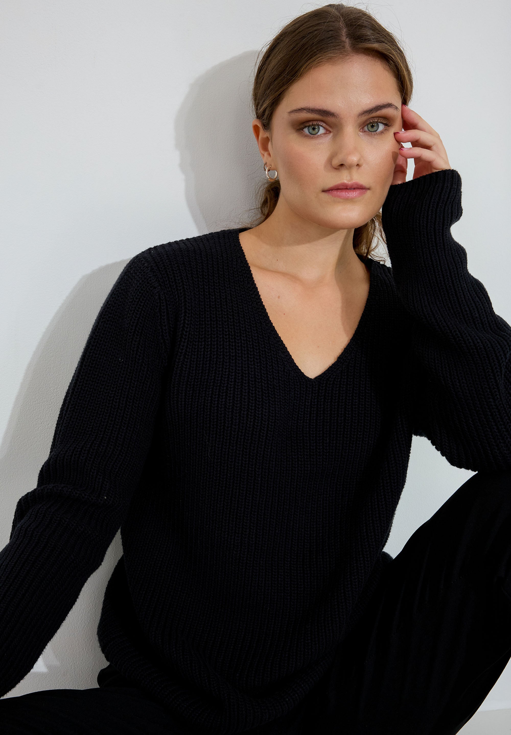 Tröja V-neck - Svart