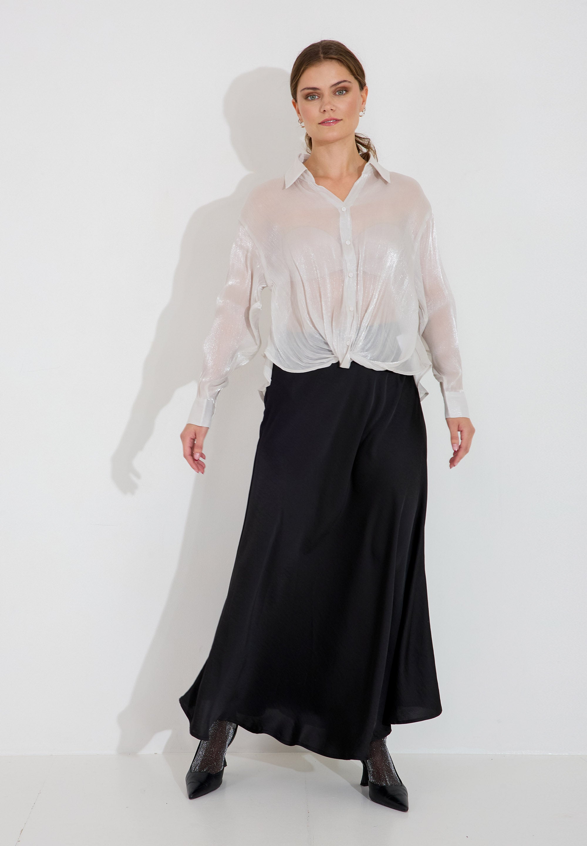 Blus med silverlyster - Silver