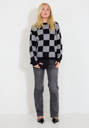 Tröja Chequered - Svart/Creme