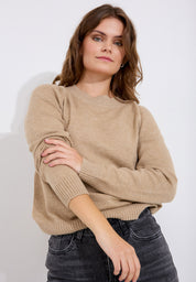 Tröja O-neck - Beige
