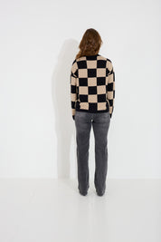 Tröja Chequered - Beige/Svart