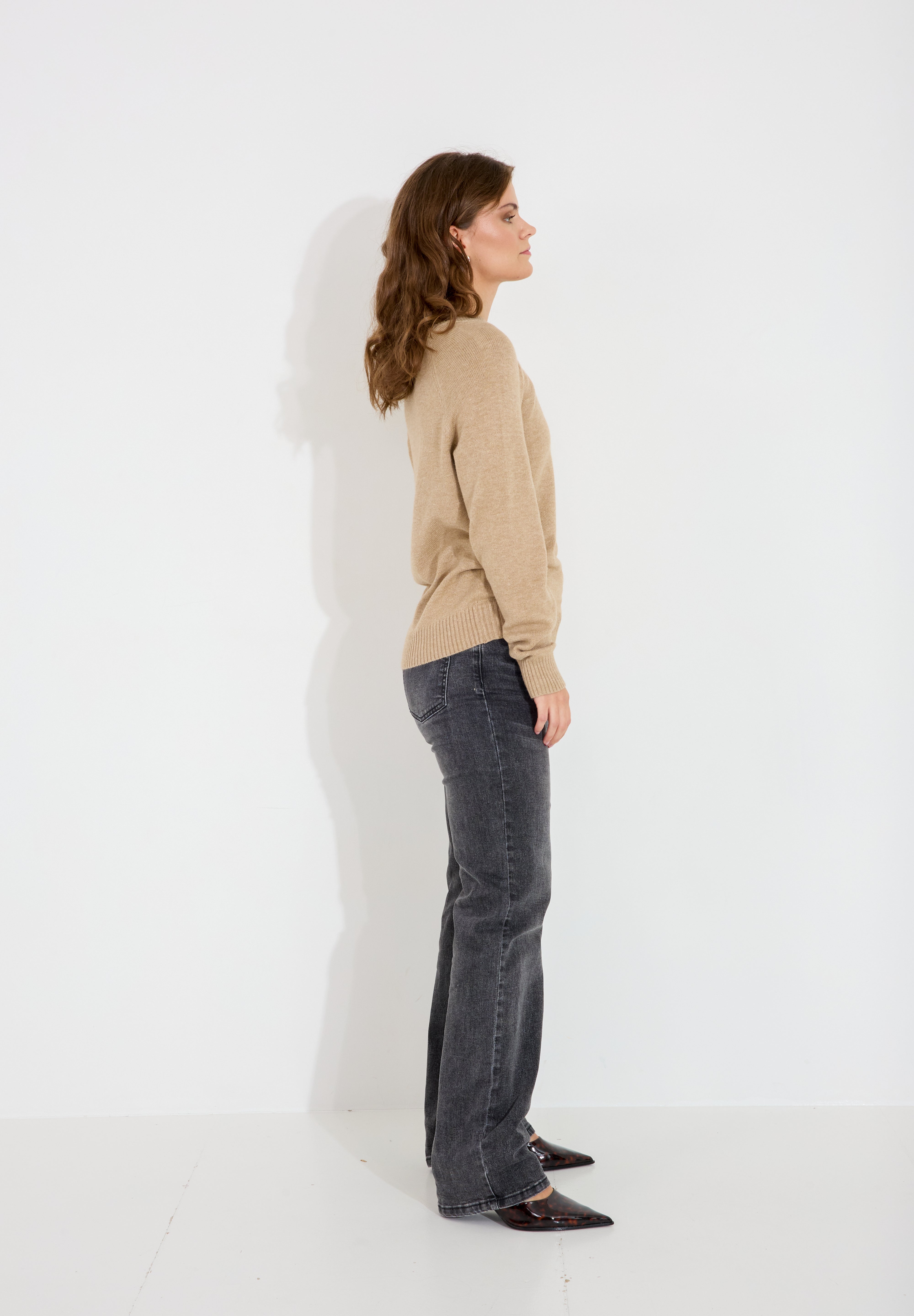 Tröja O-neck - Beige