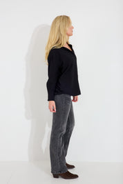 Blus med krage - Svart