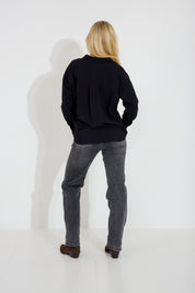 Blus med krage - Svart