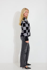 Tröja Chequered - Svart/Creme