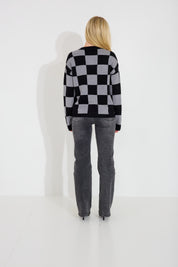 Tröja Chequered - Svart/Creme