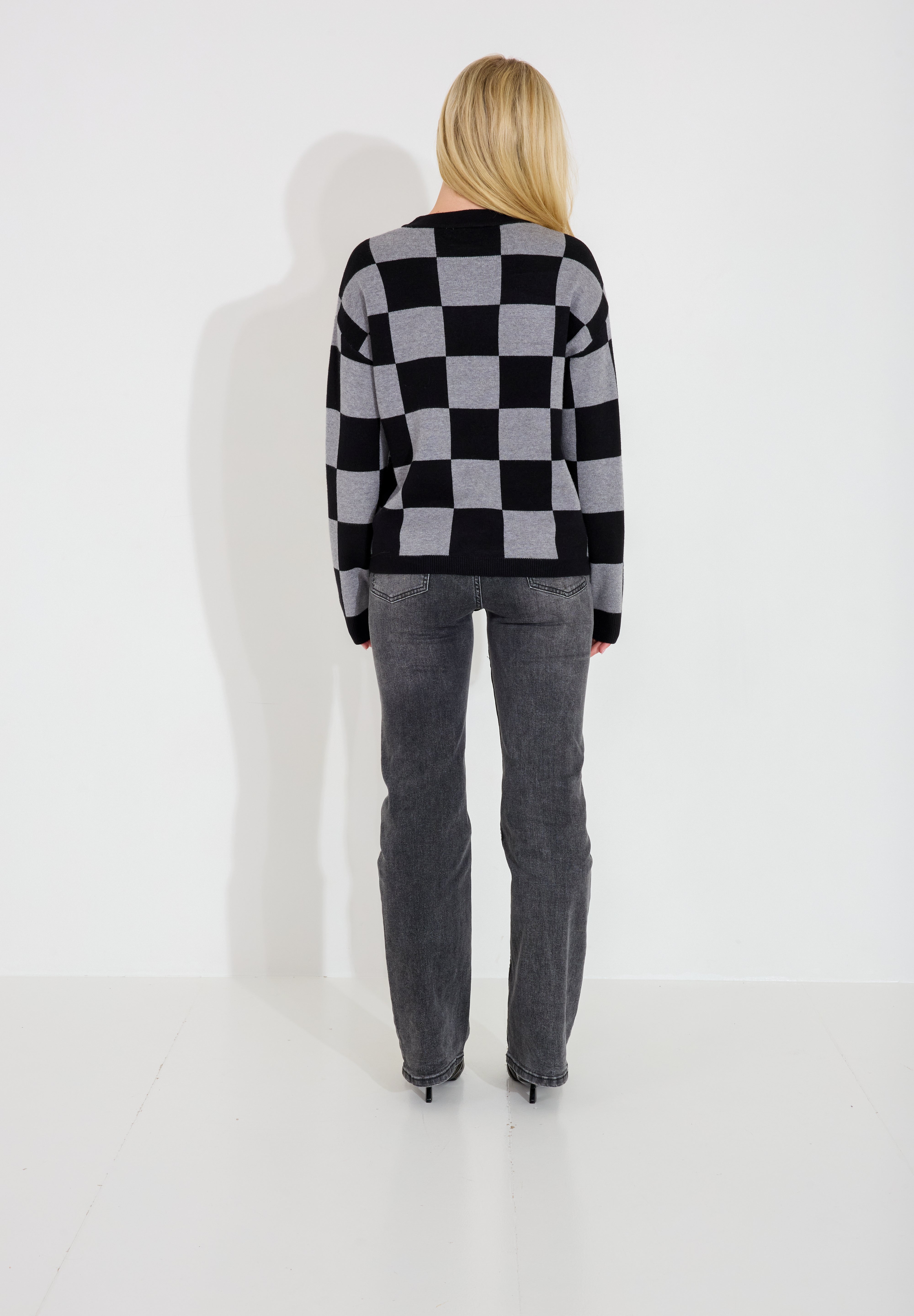 Tröja Chequered - Svart/Creme