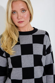 Tröja Chequered - Svart/Creme