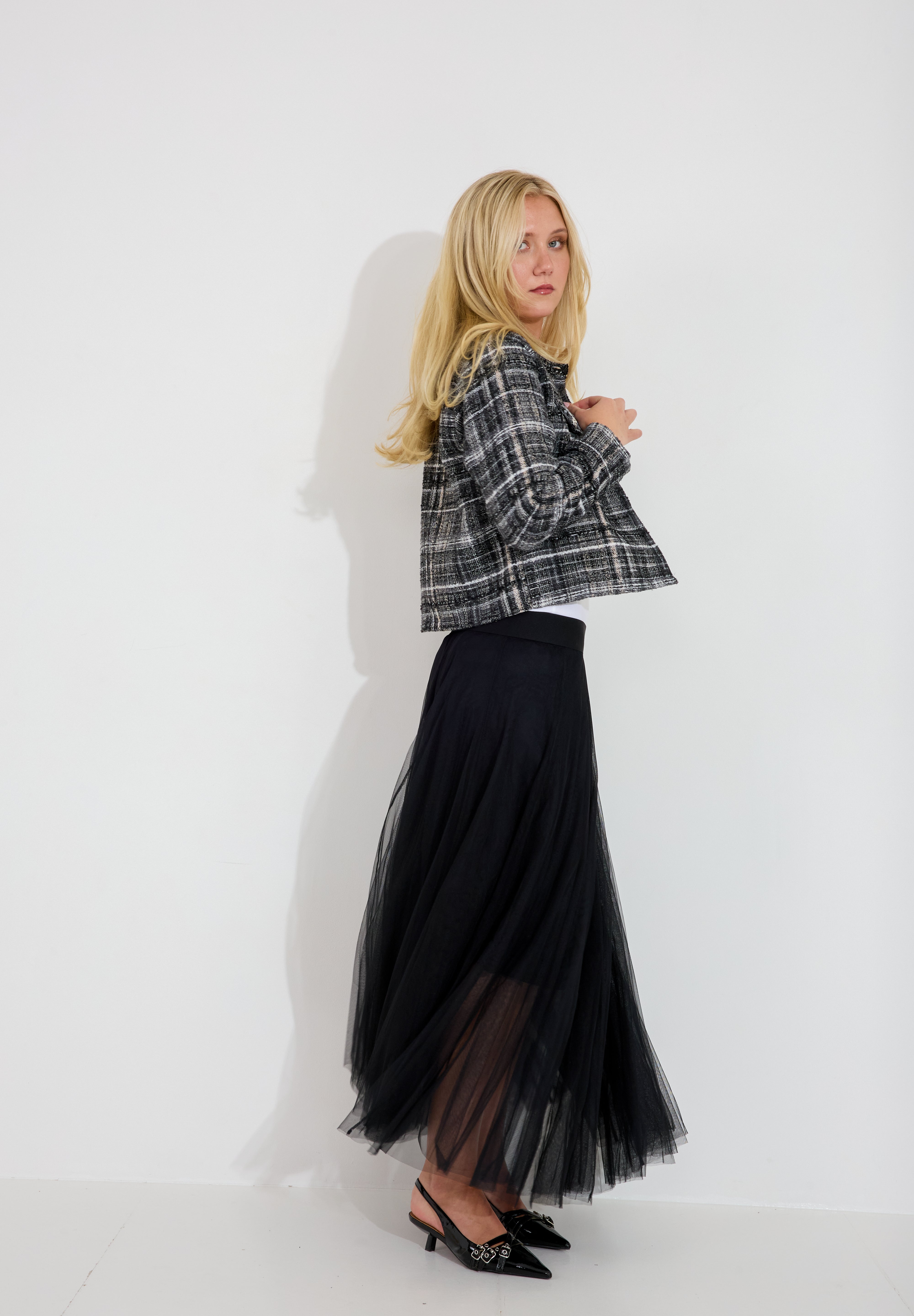 Kjol Tuille Mesh - Svart