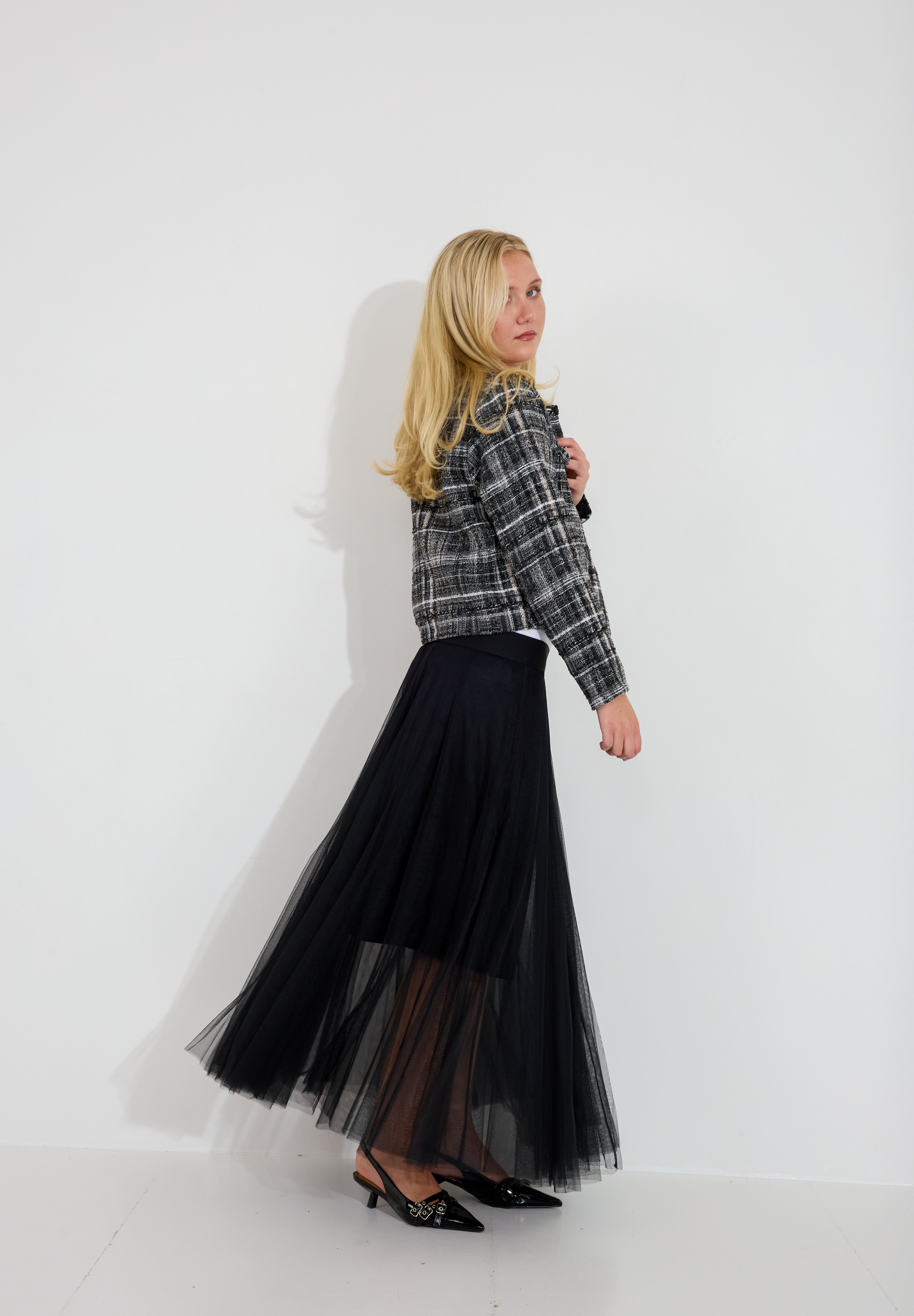 Kjol Tuille Mesh - Svart