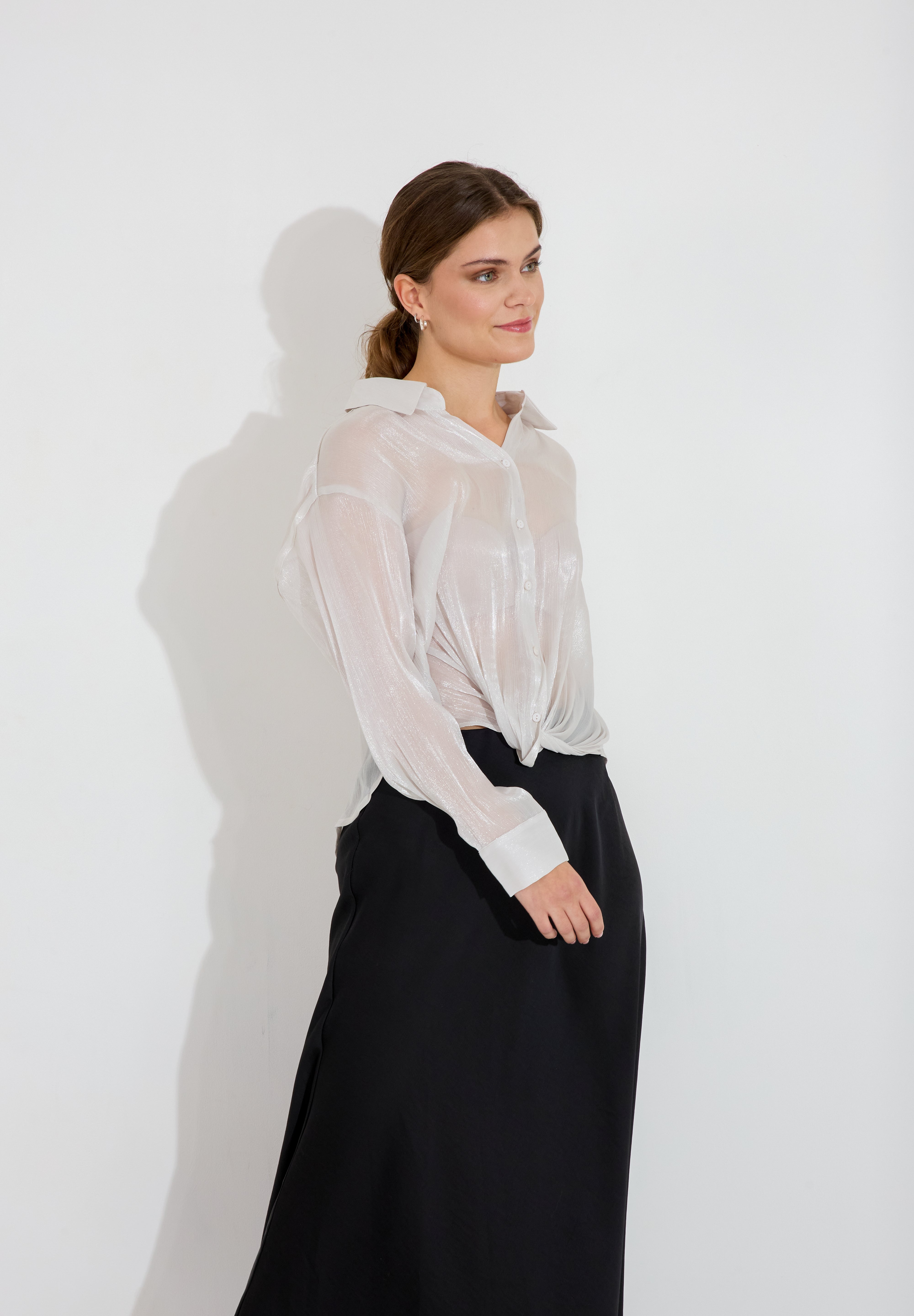 Blus med silverlyster - Silver