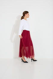 Kjol Tuille Mesh - Wine