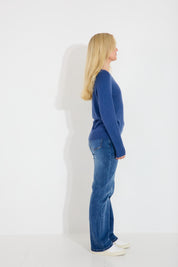 Tröja O-neck - Denim Blue