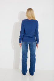 Tröja O-neck - Denim Blue