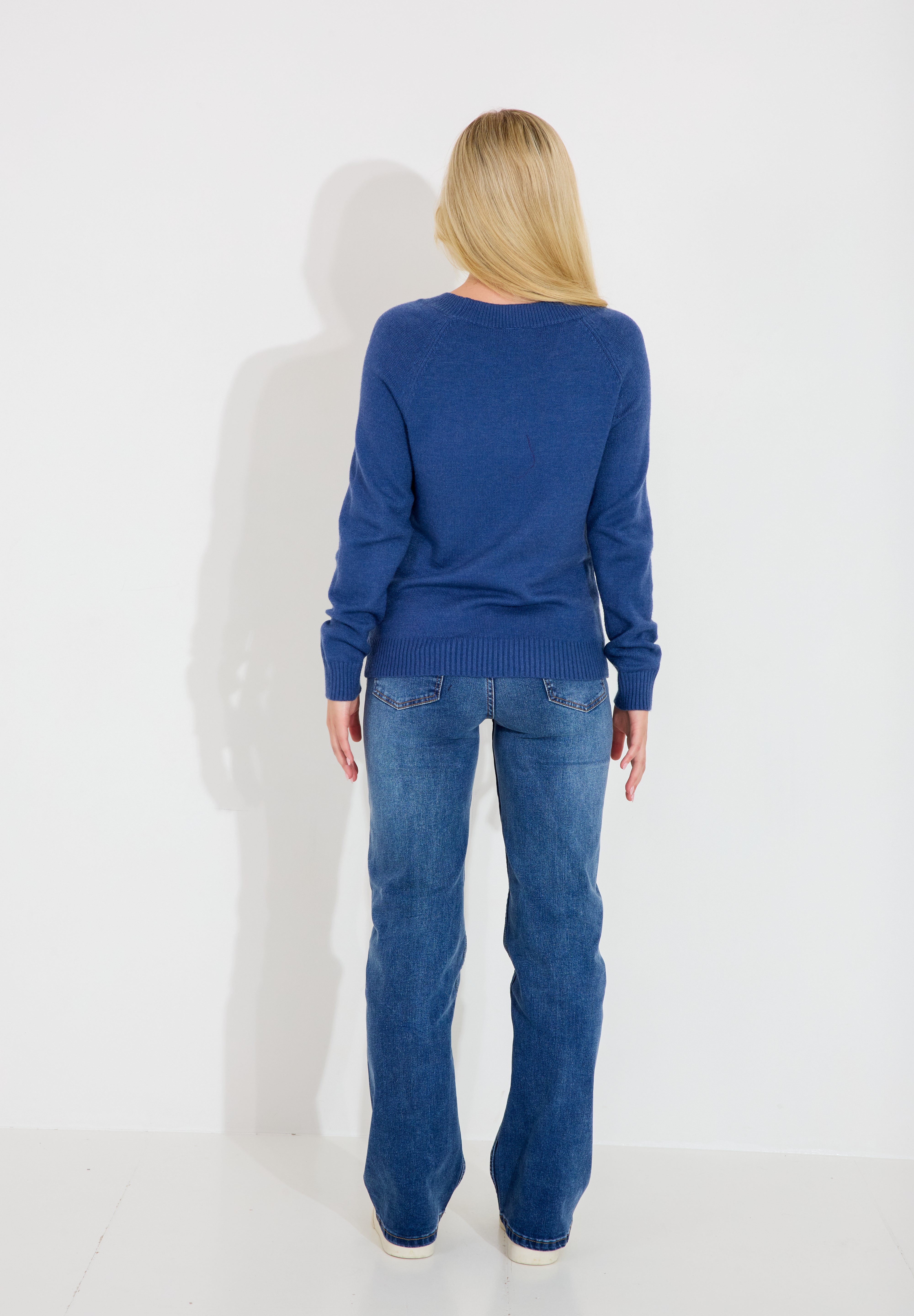 Tröja O-neck - Denim Blue