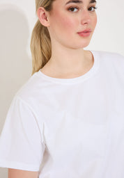 T-shirt klassisk rak - Vit