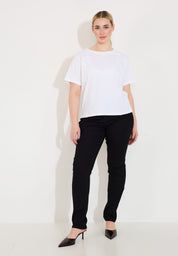 T-shirt klassisk rak - Vit