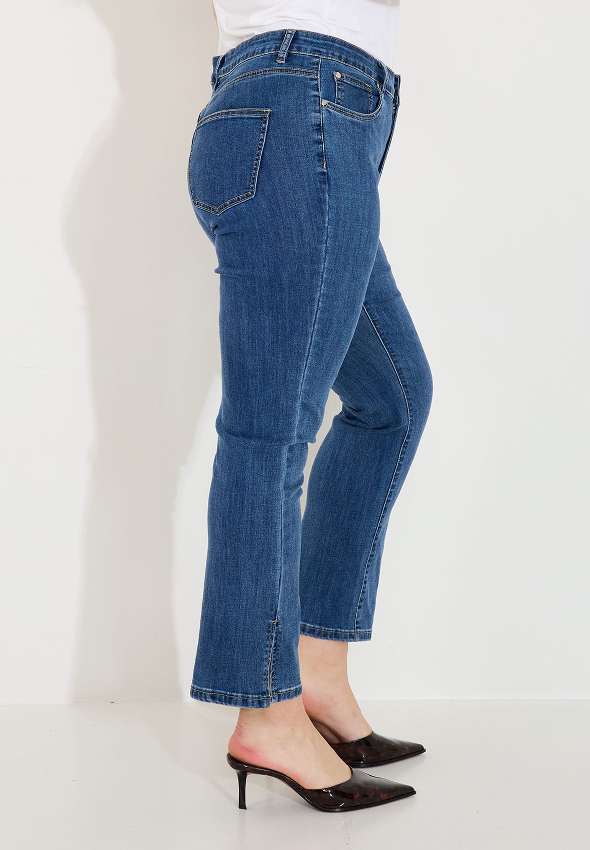 Jeans ankellängd - Midblue